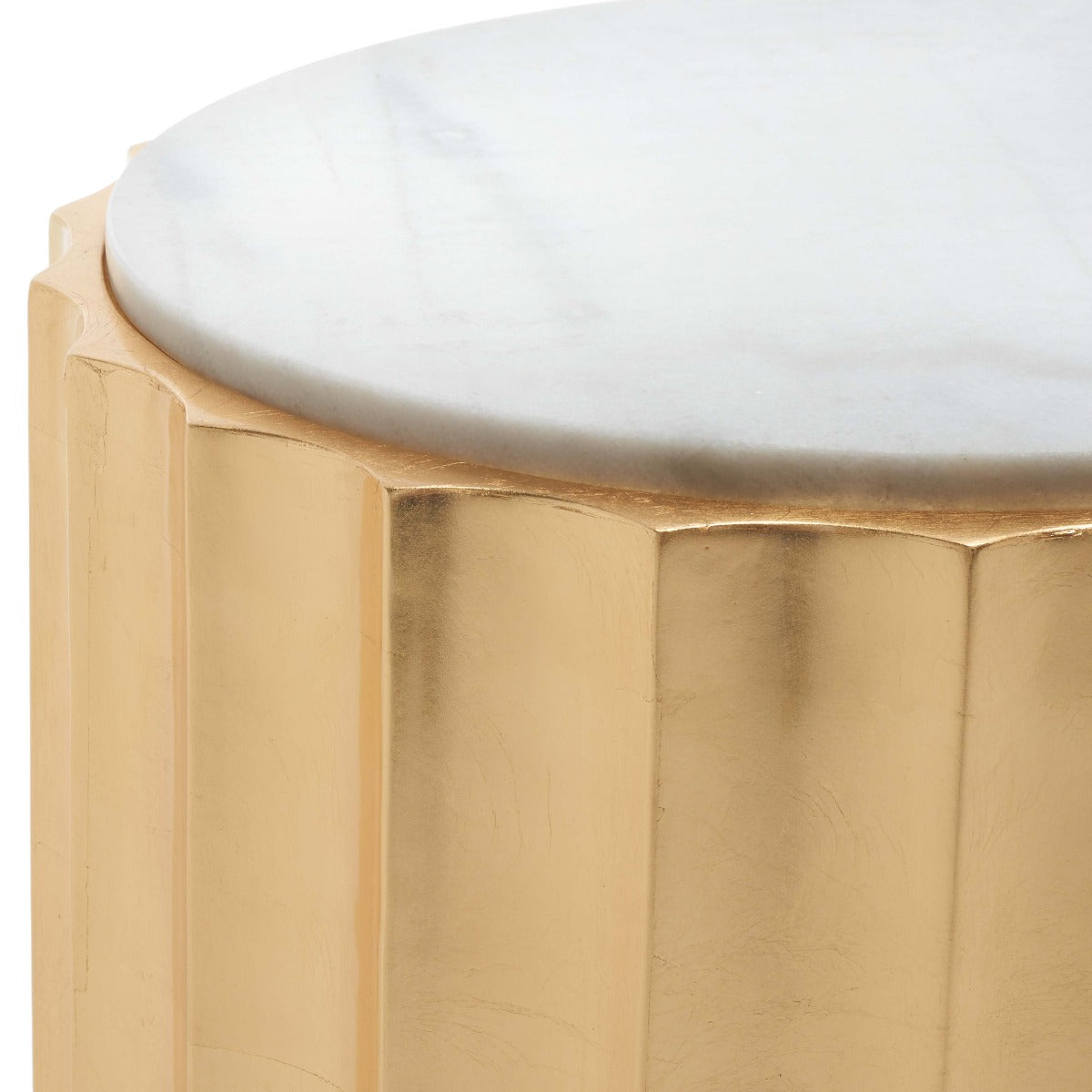 Safavieh Couture Elodie Gold Side Table - Gold Leaf / White