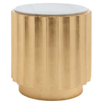 Safavieh Couture Elodie Gold Side Table - Gold Leaf / White