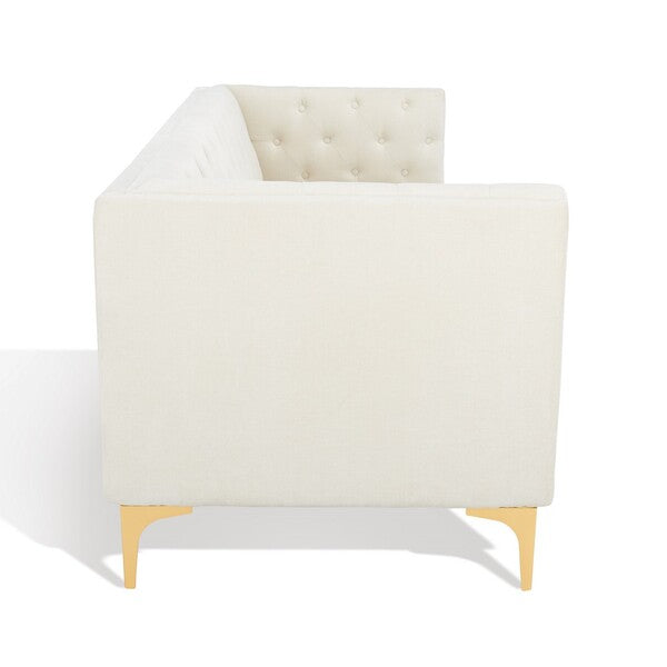 Safavieh Couture Florentino Tufted Sofa - Cream / Gold