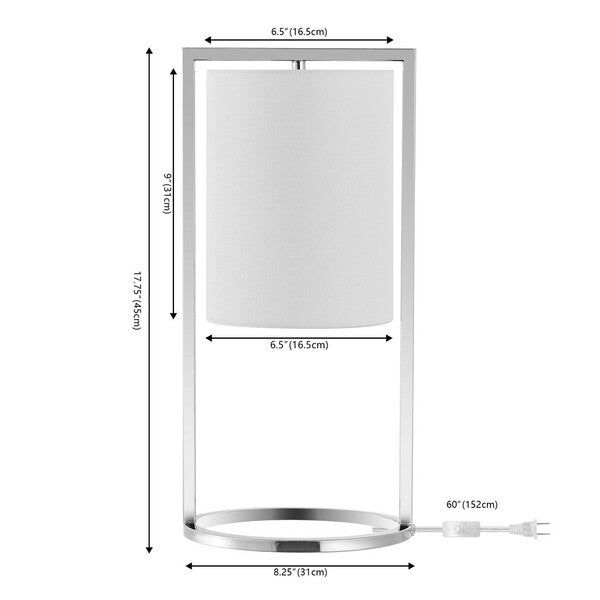 Safavieh Tamiko, 17.75 Inch, Iron Table Lamp, TBL4476 - Chrome