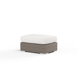Sunset West - Coronado Ottoman in Canvas Flax w/ Self Welt - Driftwood - SW2101-OTT-FLX-STKIT