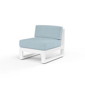 Sunset West - Newport Armless Club Chair - Sunbrella Fabric No Welt - Frost Finish - SW4801-AC