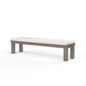 Sunset West - Laguna Dining Bench in Canvas Flax, No Welt - Driftwood - SW3501-BNC-FLX-STKIT