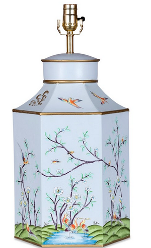 The Enchanted Home Pale Blue & Multi Color Hexagon Lamp
