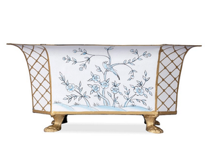 The Enchanted Home Ivory & Blue Octagon Planter
