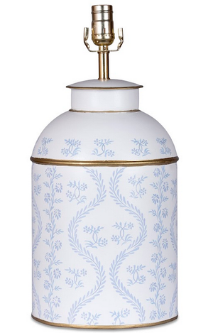 The Enchanted Home Pastel Blue IKat Tea Caddy Lamp