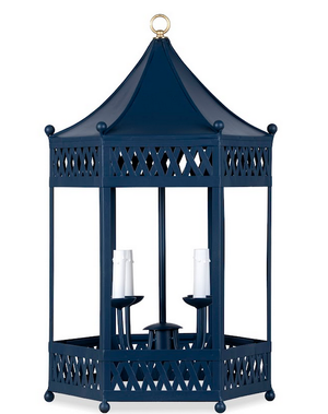 The Enchanted Home Navy Pagoda Lantern Chandelier