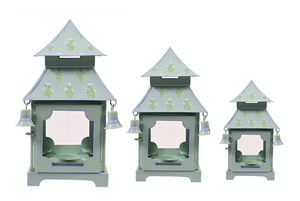 The Enchanted Home Sage Green &  Lavender Tulip Pagoda Lantern (3 Sizes)