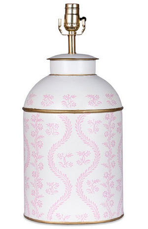 The Enchanted Home Pink IKat Tea Caddy Lamp