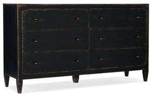 Hooker Furniture - Ciao Bella Six-Drawer Dresser- Black - 5805-90002-99