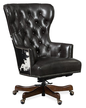 Hooker Furniture - Katherine Executive Swivel Tilt Chair w/ Black & White HOH - EC448-097