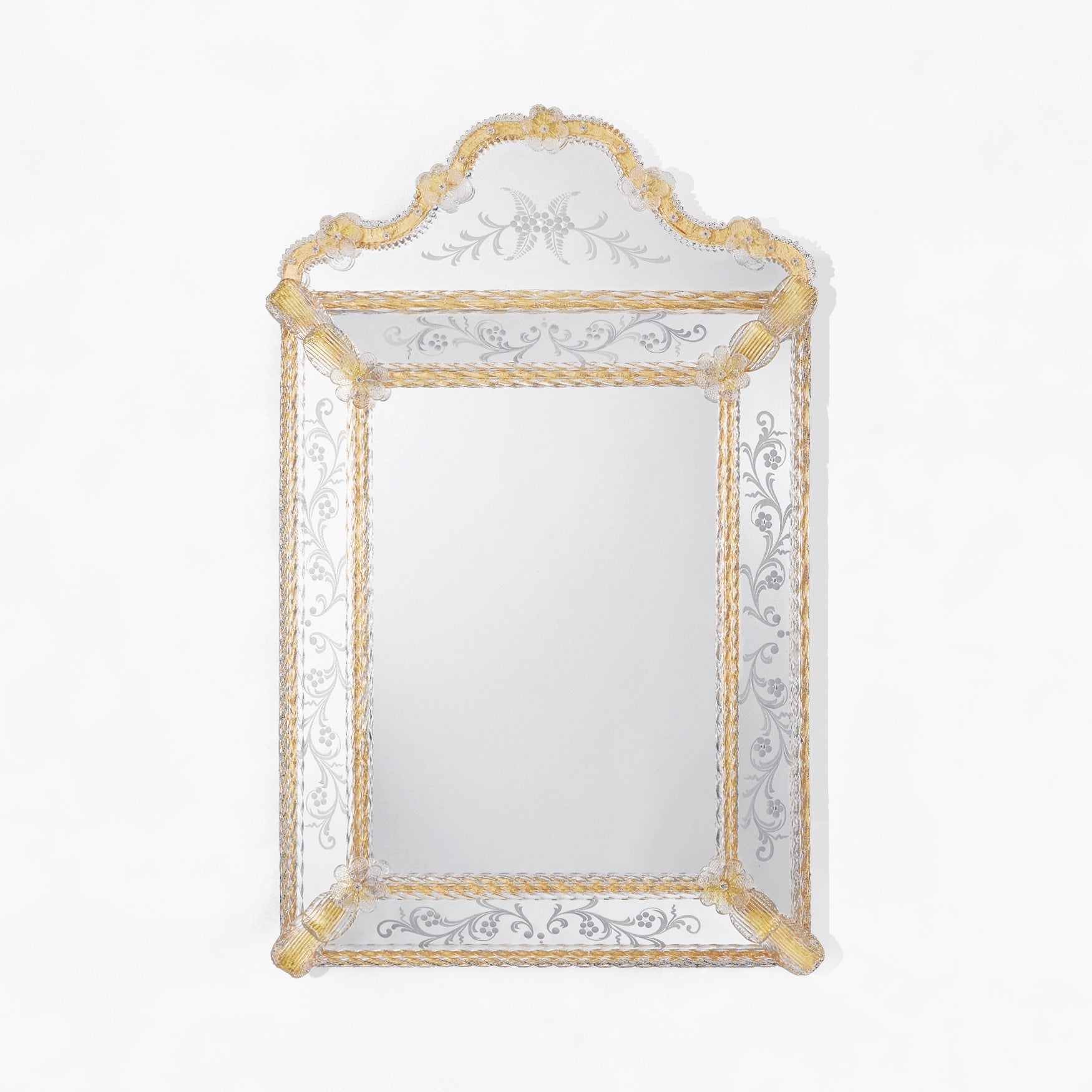 Decorative Crafts Nola Gold Murano Glass Mirror