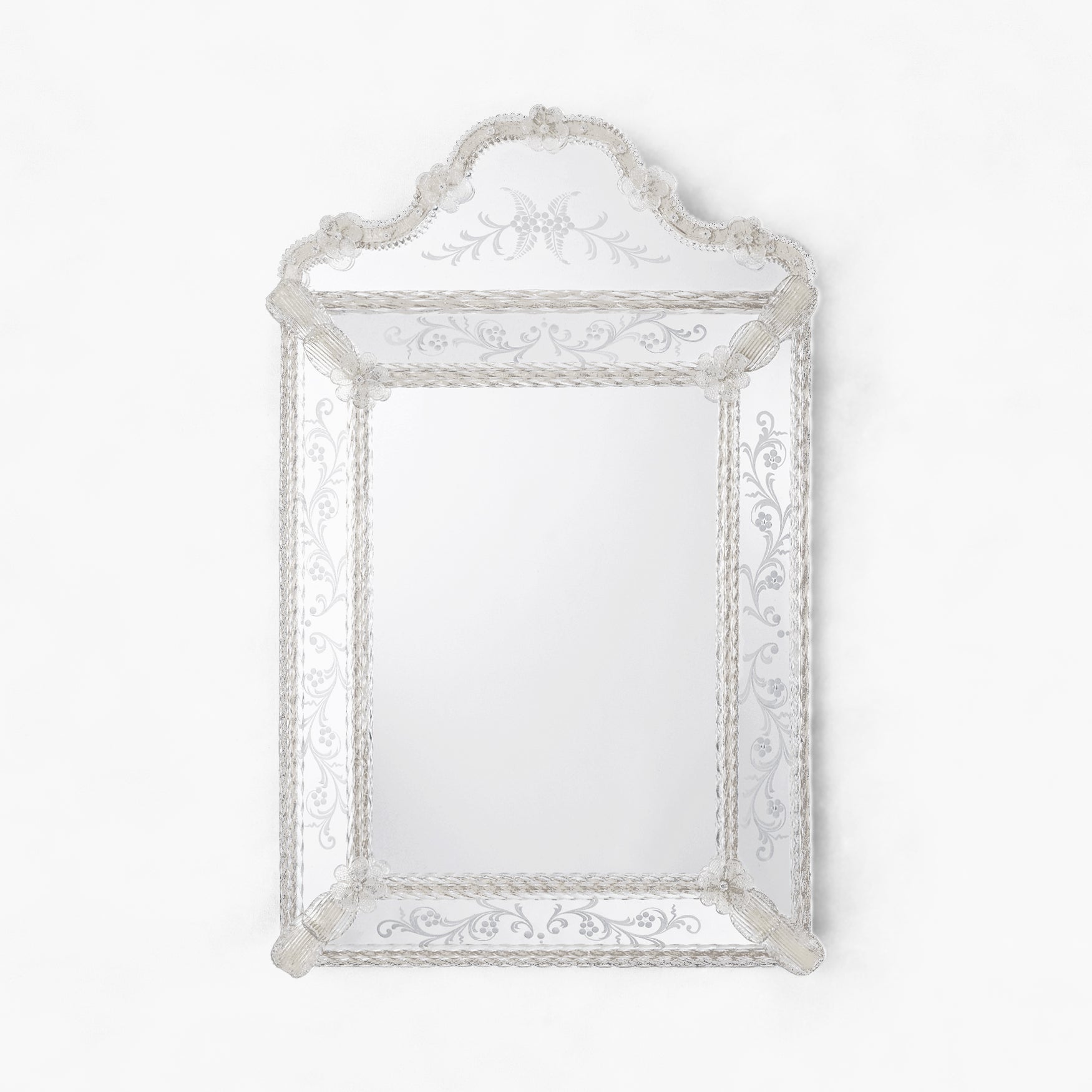 Decorative Crafts Nola Silver Murano Glass Mirror