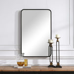 Home Decor Contemporary Metal Frame Mirror - Black