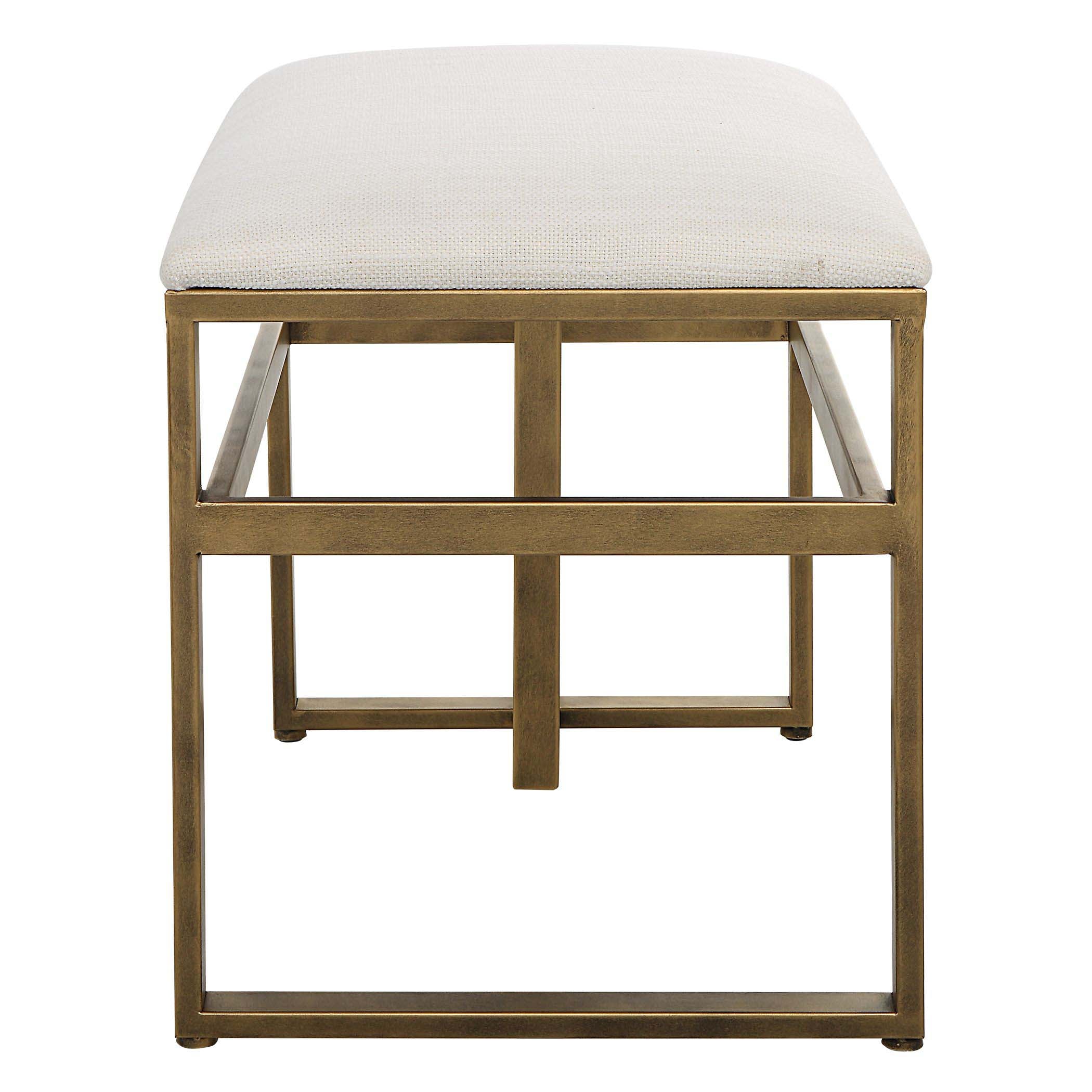 Antique Home Decor Accent Stool Brushed Brass