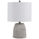 Home Decor Concrete Base Table Lamp - Accented With Brushed Nickel Plated Details