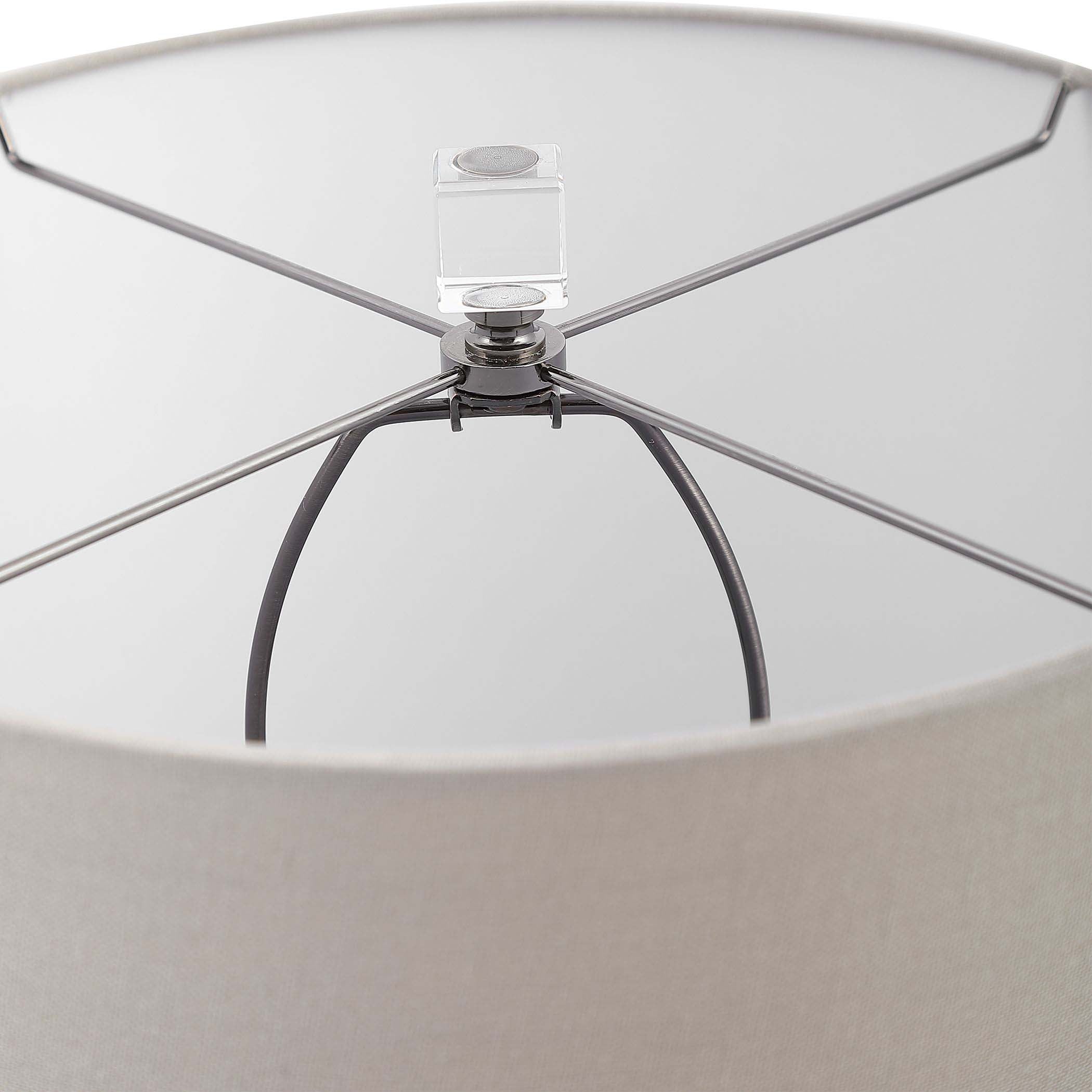 Home Decor Stacked Crystal Separated By Dark Antique Nickel Accents Table Lamp