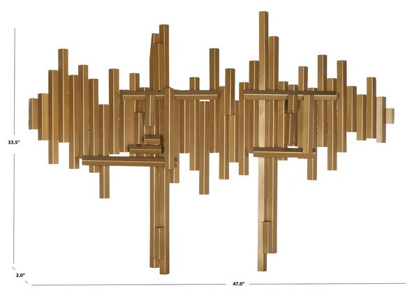 Safavieh Ryona, 33.5 Inch, Iron Wall Decor, WDC1028 - Antique Brass