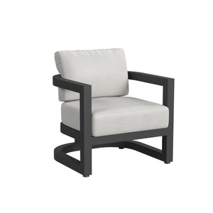 Sunset West - Malibu Club Chair in Cast Silver, No Welt - Black Finish - SW7101-21-SLVR-STKIT