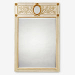 Antique white and gold mirror.