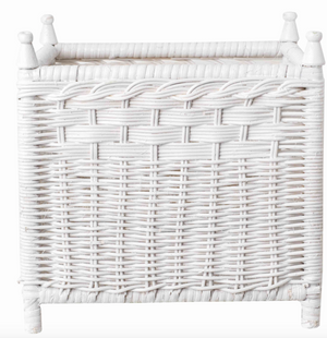 The Enchanted Home Square White Wicker Box Planter