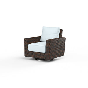 Sunset West - Montecito Swivel Rocker Club Chair - Sunbrella Fabric w/ Welt - Cognac Finish - SW2501-21SR