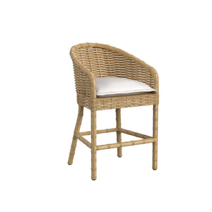 Sunset West - Playa Counter Stool in Soothe Pearl w/ Flange Welt - Medium Wood - - SW7001-7C-PRL-STKIT