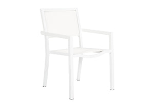 Sunset West - Naples Stackable Sling Dining Chair - White - SW1101-1