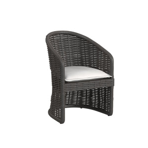 Sunset West - Cabo Dining Chair in Soothe Pearl w/ Flange Welt - Dark Wood Finish - SW8001-1-PRL-STKIT