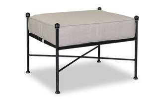 Sunset West - Provence Ottoman in Canvas Flax w/ Self Welt - Pewter - SW3201-OTT-FLX-STKIT