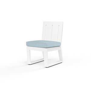 Sunset West - Newport Armless Dining Chair w/ Sunbrella Fabric - Frost Finish - SW4801-1A