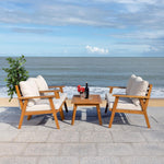 Safavieh Castalia 4 Piece Outdoor Living Set , PAT7305 - Natural / Light Grey
