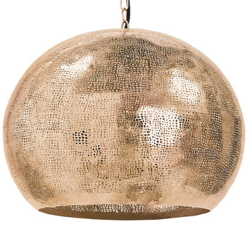 Regina Andrew Pierced Metal Sphere Pendant (Natural Brass)