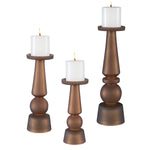 Uttermost Cassiopeia Butter Rum Glass Candleholders (Set of 3)
