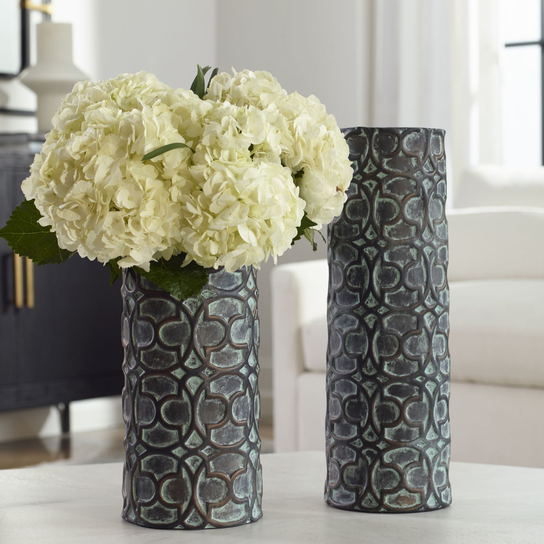 Uttermost Baltra Bronze Patina Vases S/2