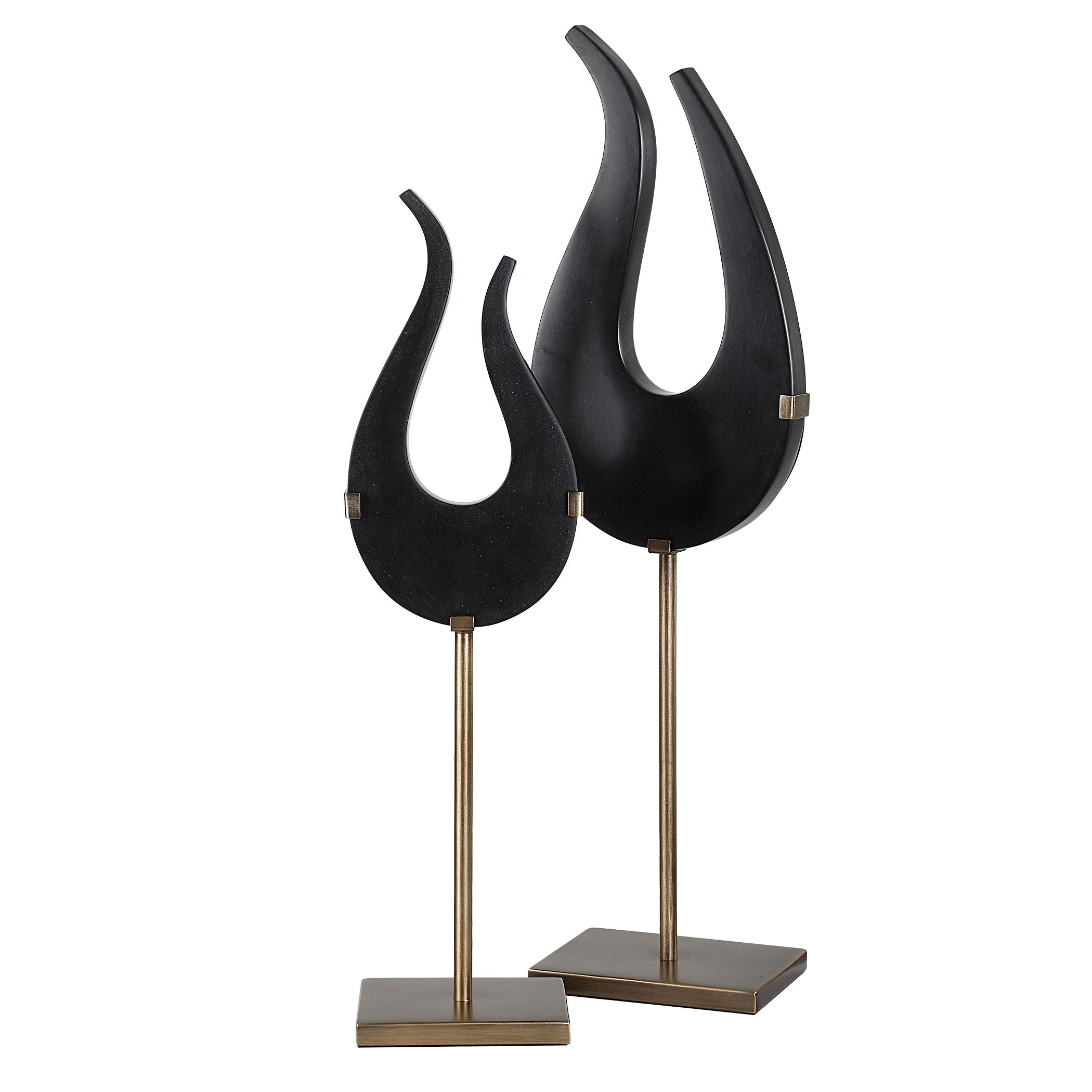 Uttermost Black Flame Sculptures S/2