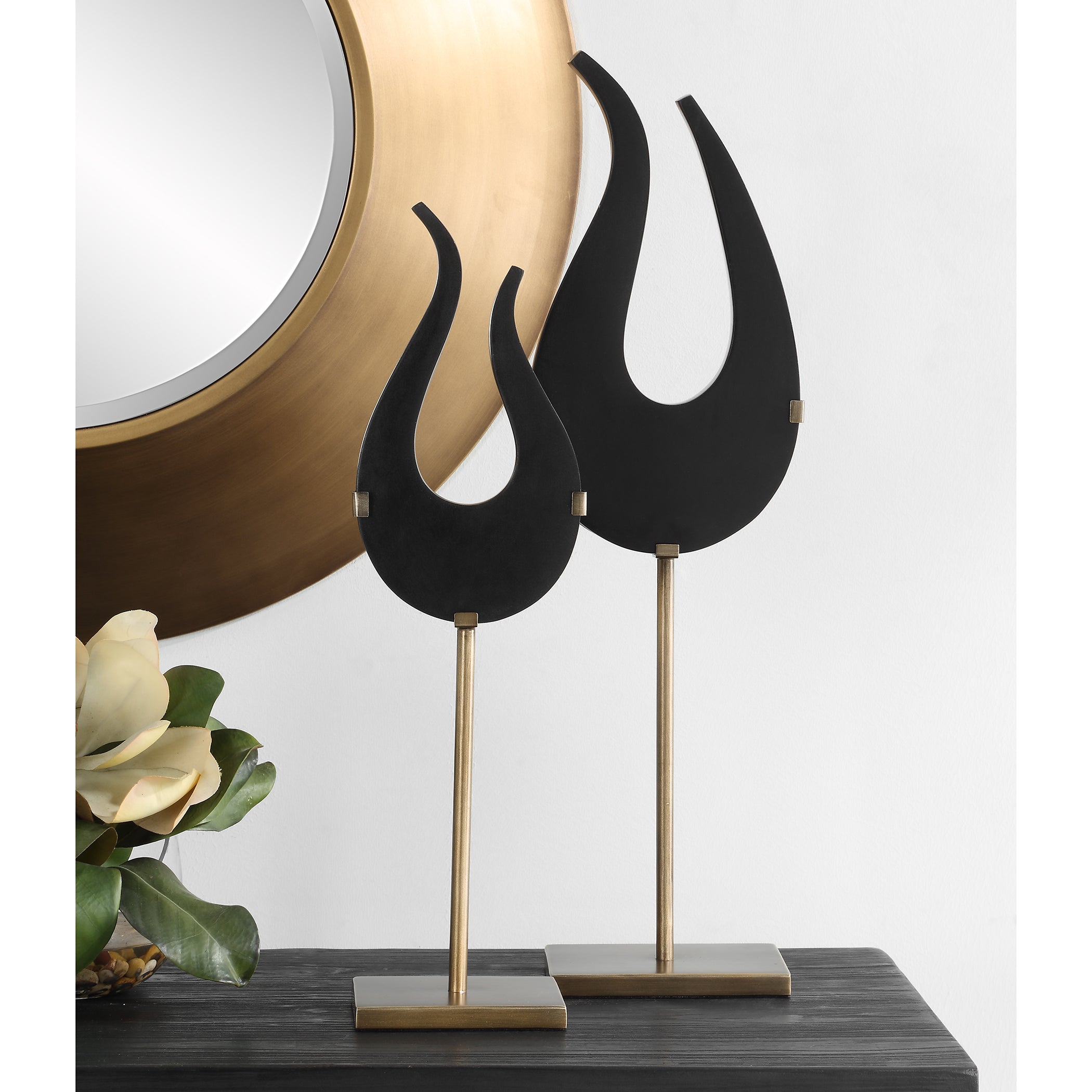 Uttermost Black Flame Sculptures S/2