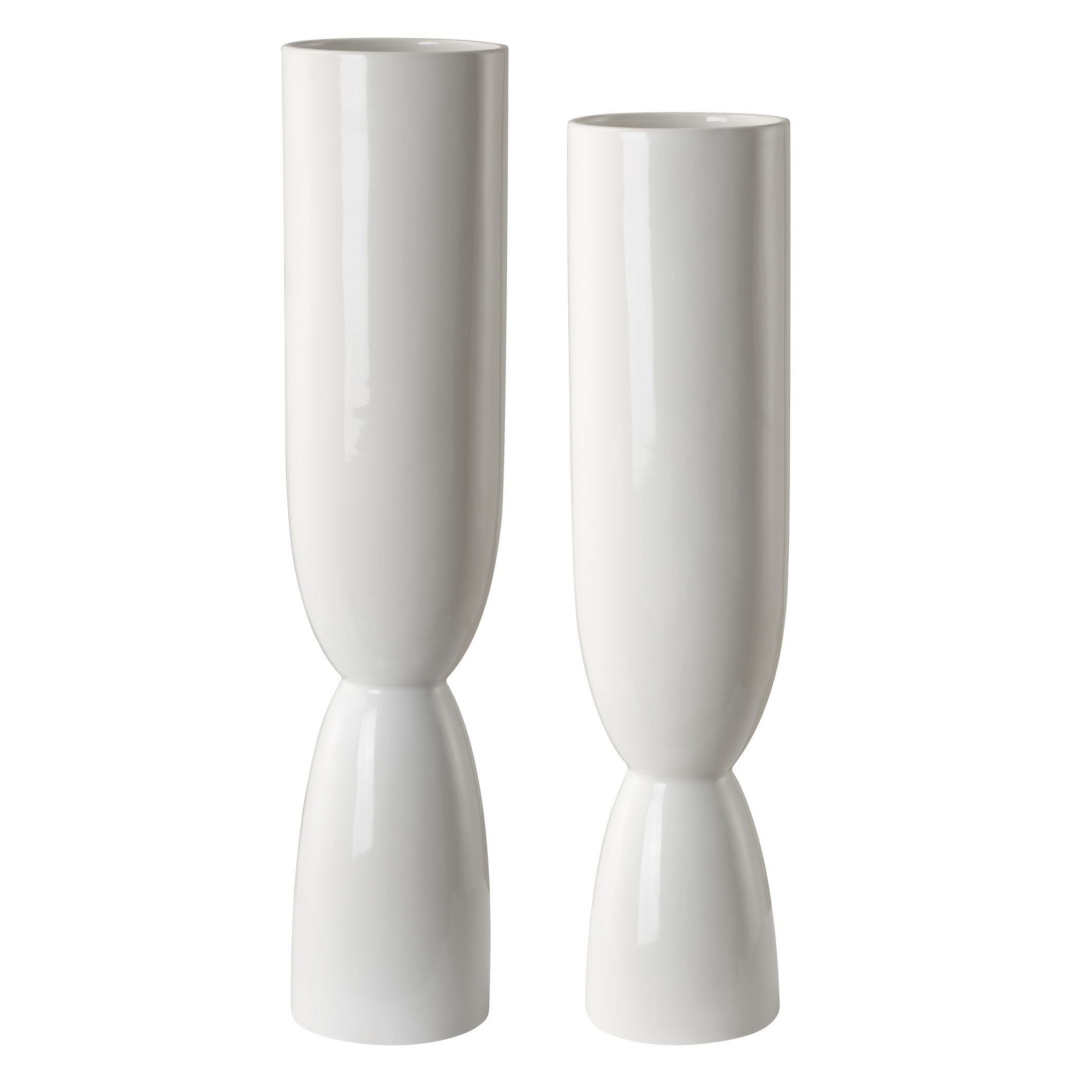 Uttermost Kimist White Vases S/2