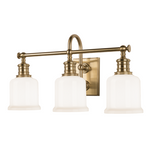 Hudson Valley Lighting Keswick 3 Light Bath Bracket - Aged Brass