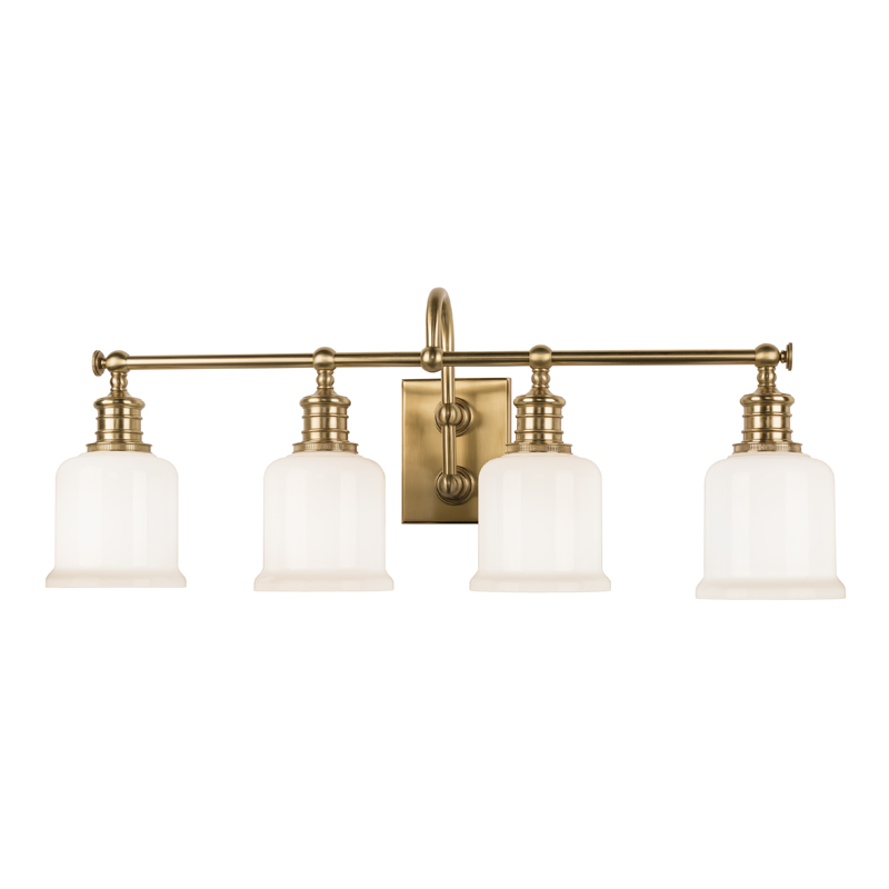 Hudson Valley Lighting Keswick 4 Light Bath Bracket - Aged Brass