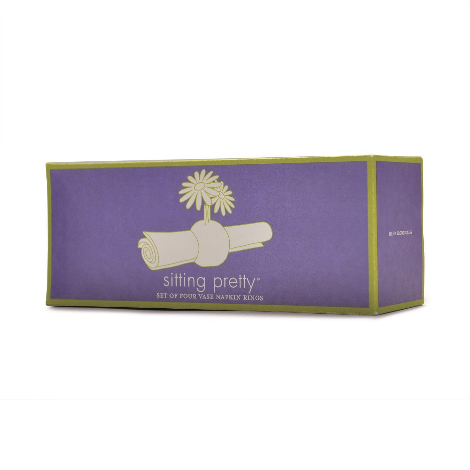 Two's Company S/4 Siting Pretty Vase Napkin Ring