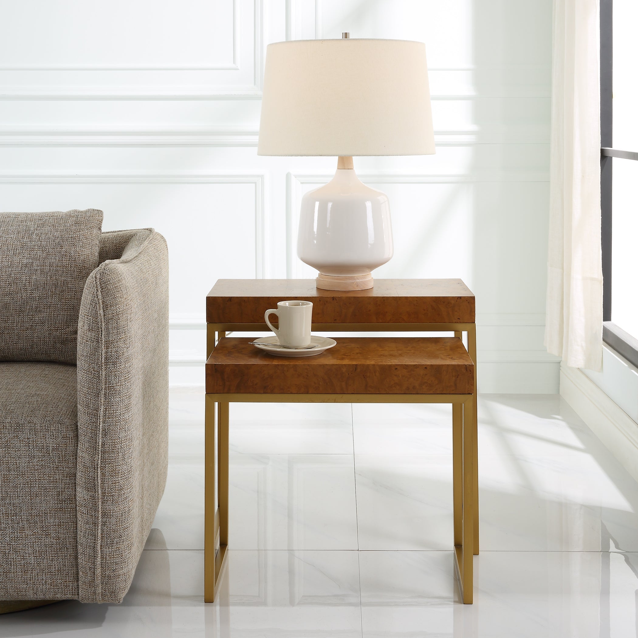Uttermost Burl-esque Wooden Nesting Tables S/2