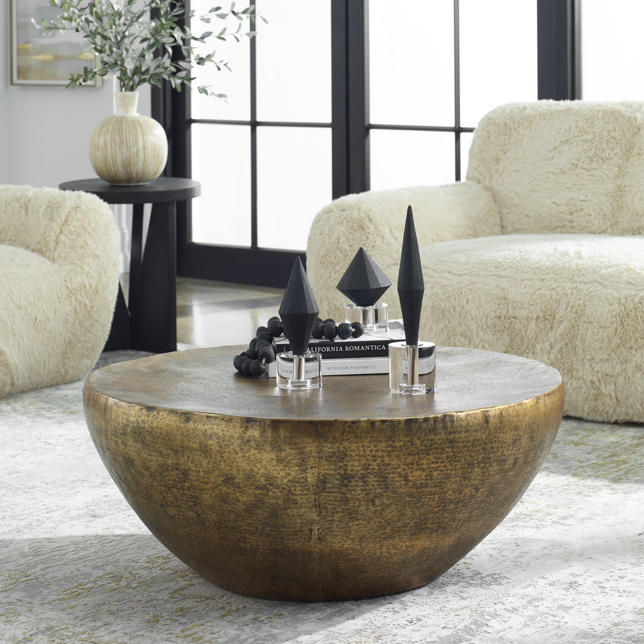 Uttermost Gilded Dome Gold Coffee Table