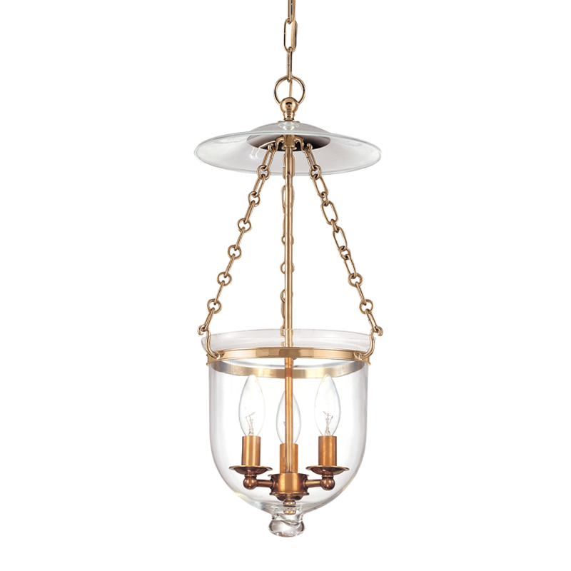 Hudson Valley Lighting Hampton 20.75" 3 Light Pendant Aged Brass - 252-AGB-C1 - Brown