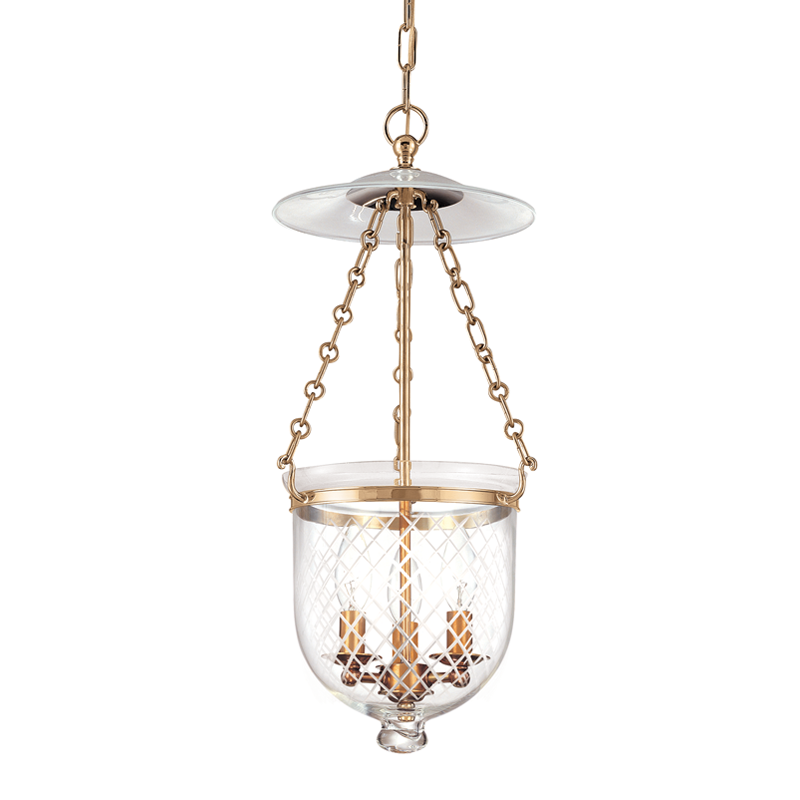 Hudson Valley Lighting Hampton 20.75" 3 Light Pendant Aged Brass - 252-AGB-C2 - Brown