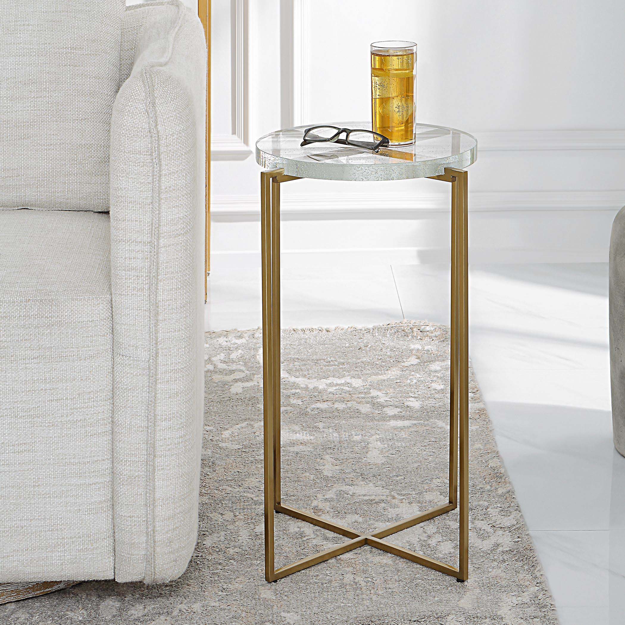 Uttermost Star-crossed Glass Accent Table