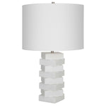 Uttermost Ascent White Geometric Table Lamp