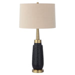 Uttermost Spyglass Black Wood Grain Table Lamp