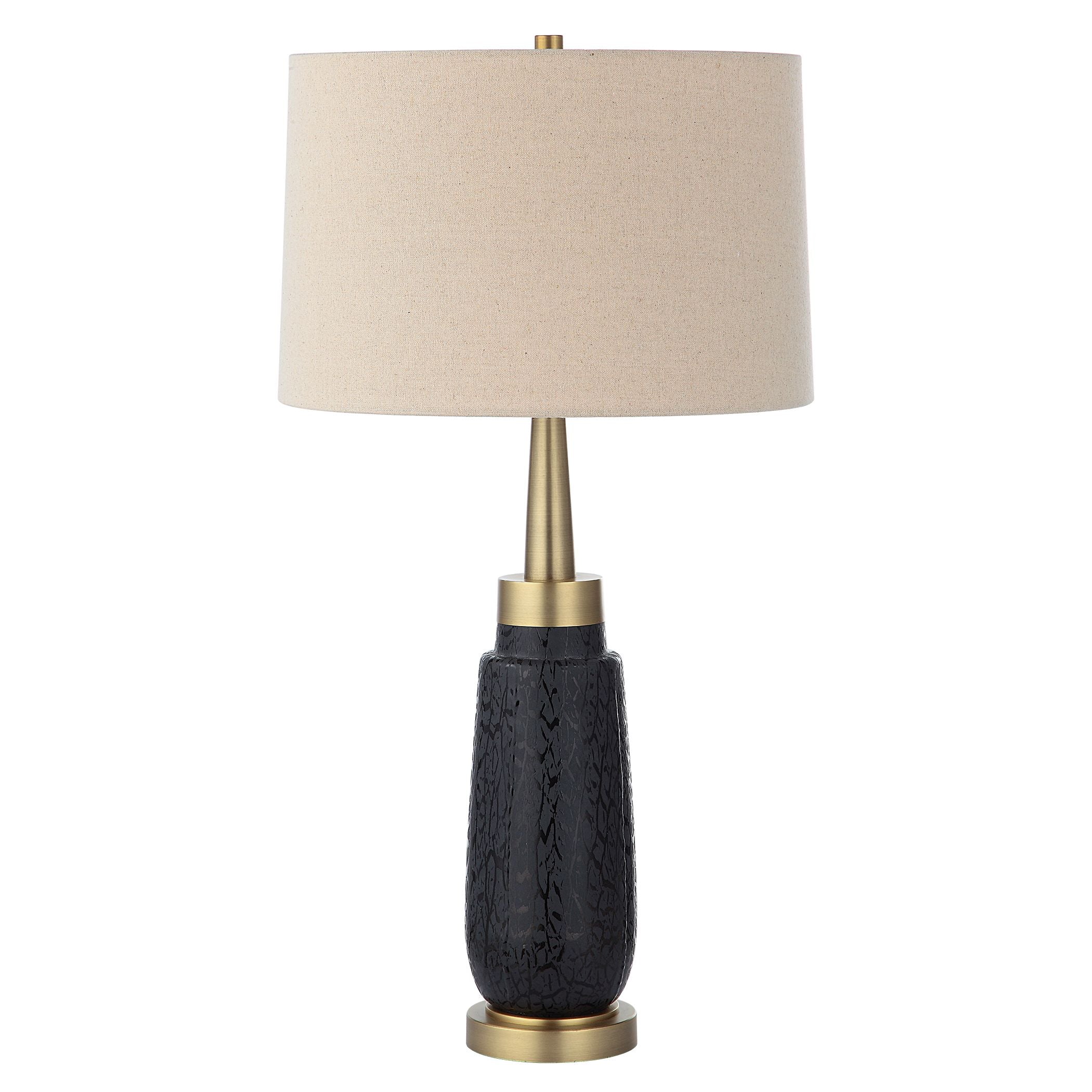 Uttermost Spyglass Black Wood Grain Table Lamp