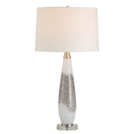 Uttermost Quinn White & Silver Table Lamp